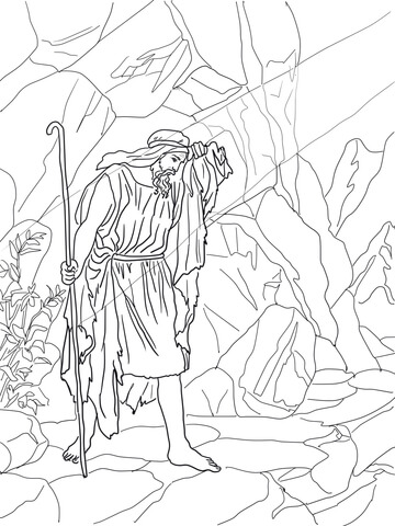 God Speaks To Elijah Coloring Page